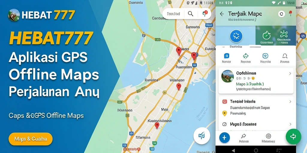 Antarmuka utama HEBAT777 dengan peta GPS offline yang jelas.