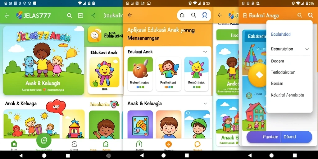 Antarmuka JELAS777 yang menarik untuk Edukasi Anak.
