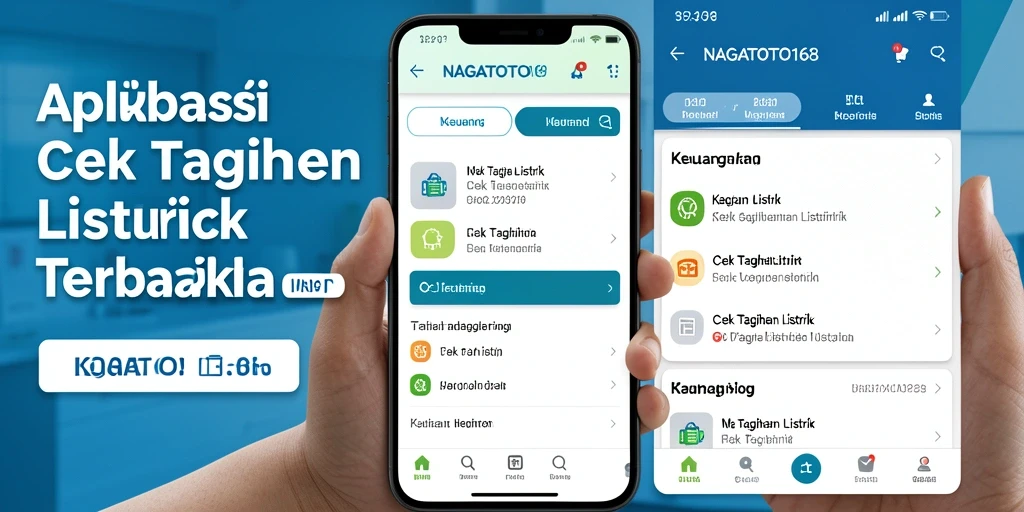 Antarmuka utama aplikasi NAGATOTO168 untuk cek tagihan listrik.