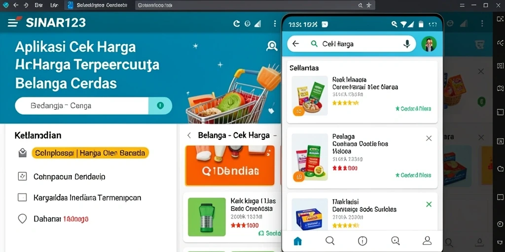 Antarmuka aplikasi SINAR123 untuk cek harga produk.